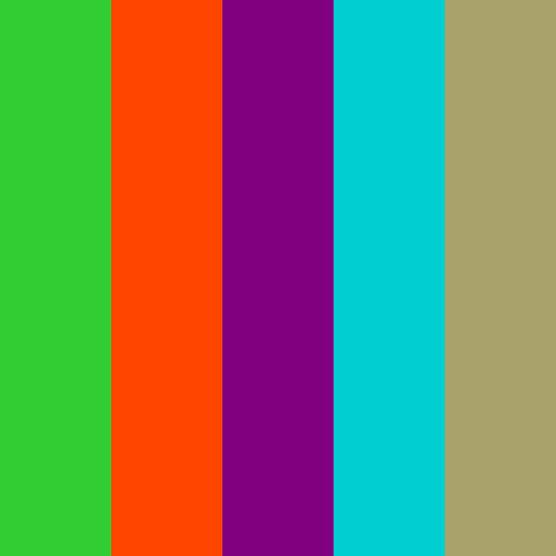 Download forest coral deep turquoise sage fuschia color palette PNG image (square)