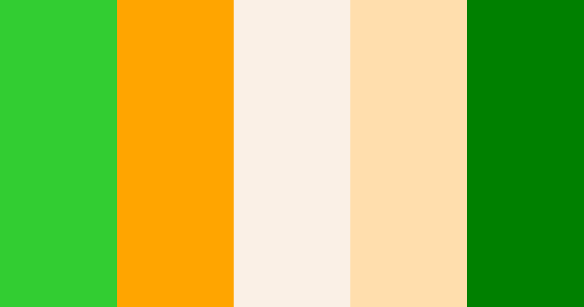 Download green yellow cream peach color palette PNG image (landscape)