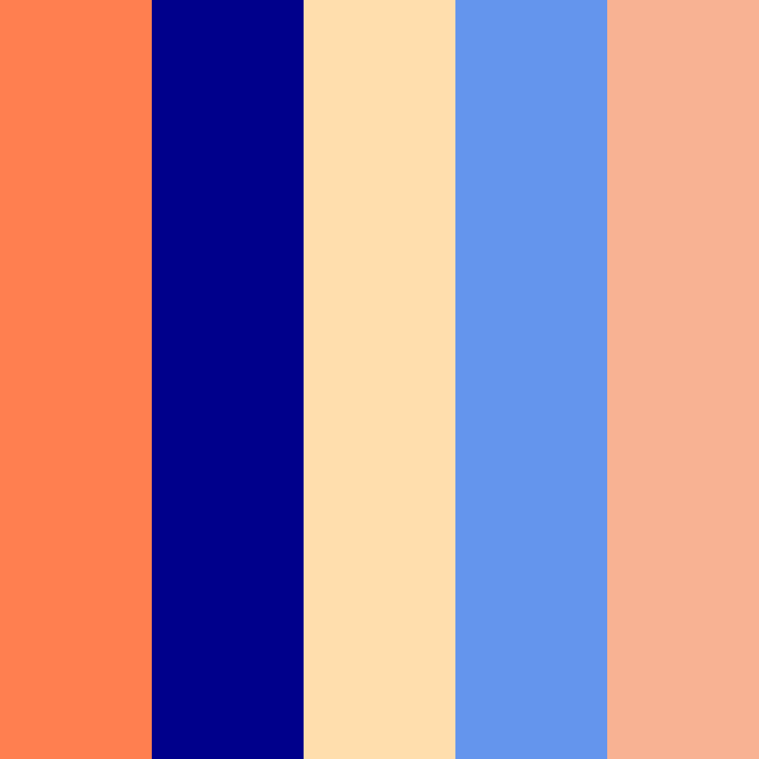 Download hawaii blu pesca fresco albicocca oro color palette PNG image (square)