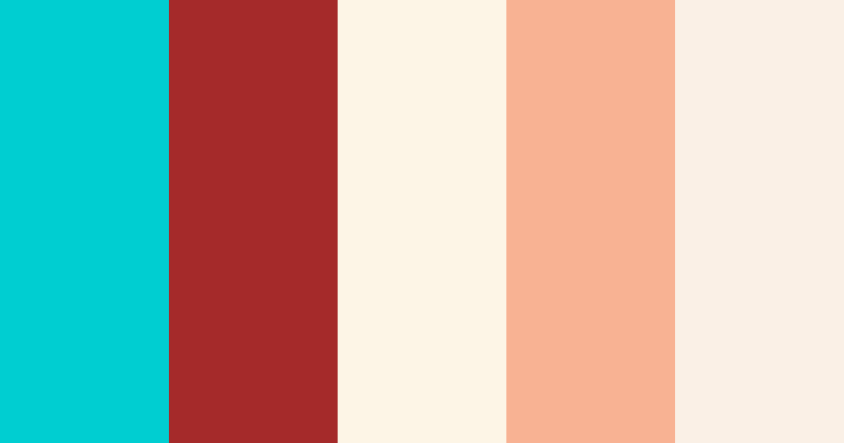 Download ocean crimson soft apricot cream color palette PNG image (landscape)