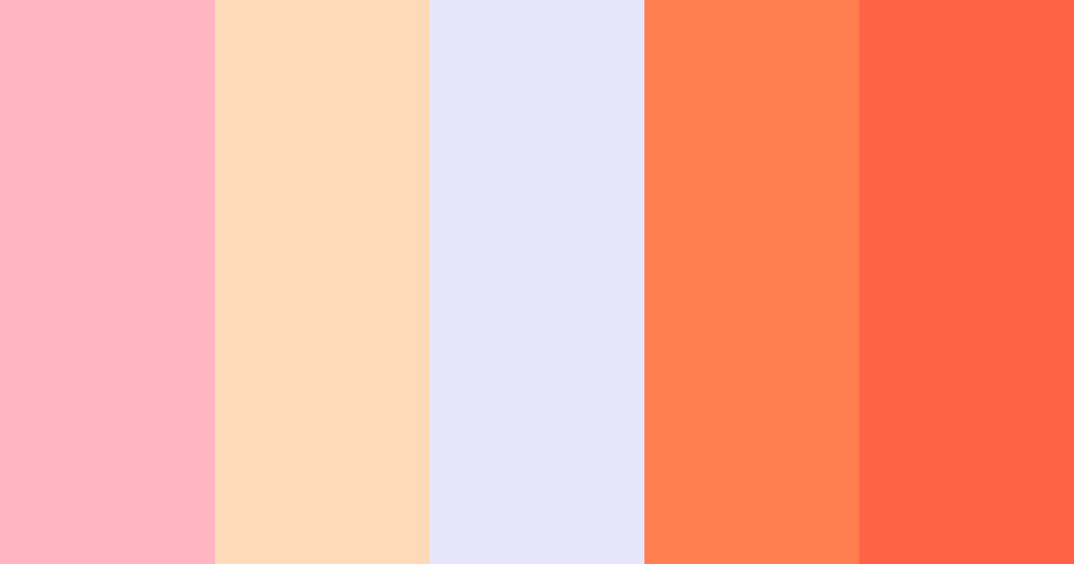 Download pastel coral color palette PNG image (landscape)