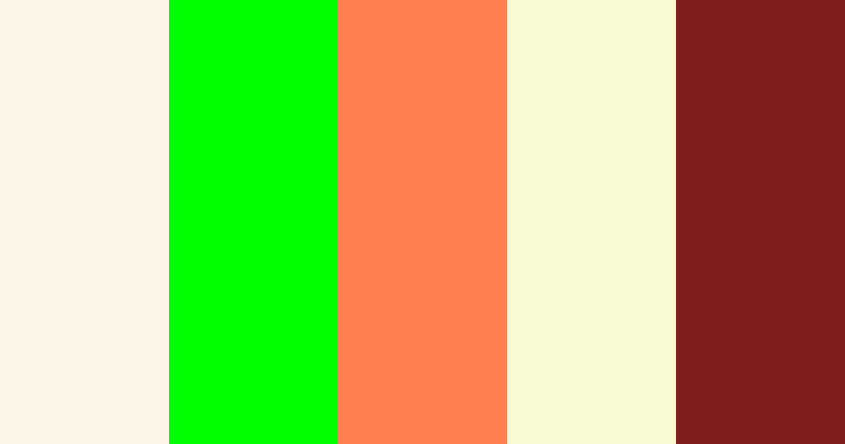 Download soft 60s orange ivory auburn color palette PNG image (landscape)