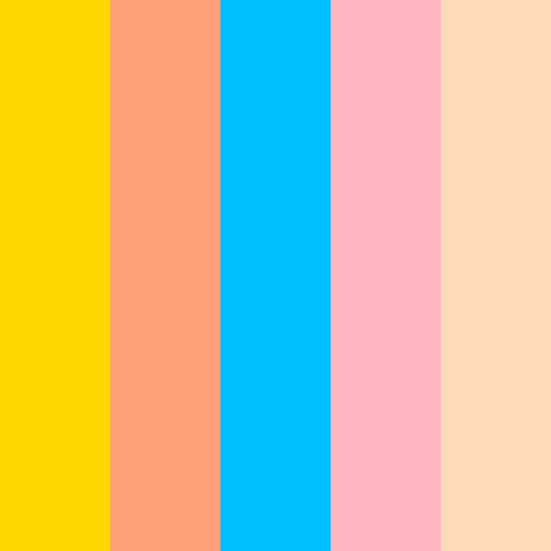 Download summer pastel color palette PNG image (square)