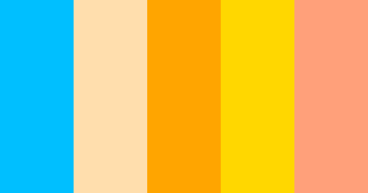 Download summer peach yellow color palette PNG image (landscape)
