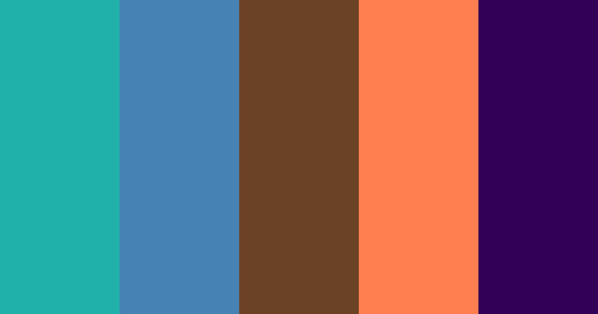 Download teal coastal earthy orange indigo color palette PNG image (landscape)