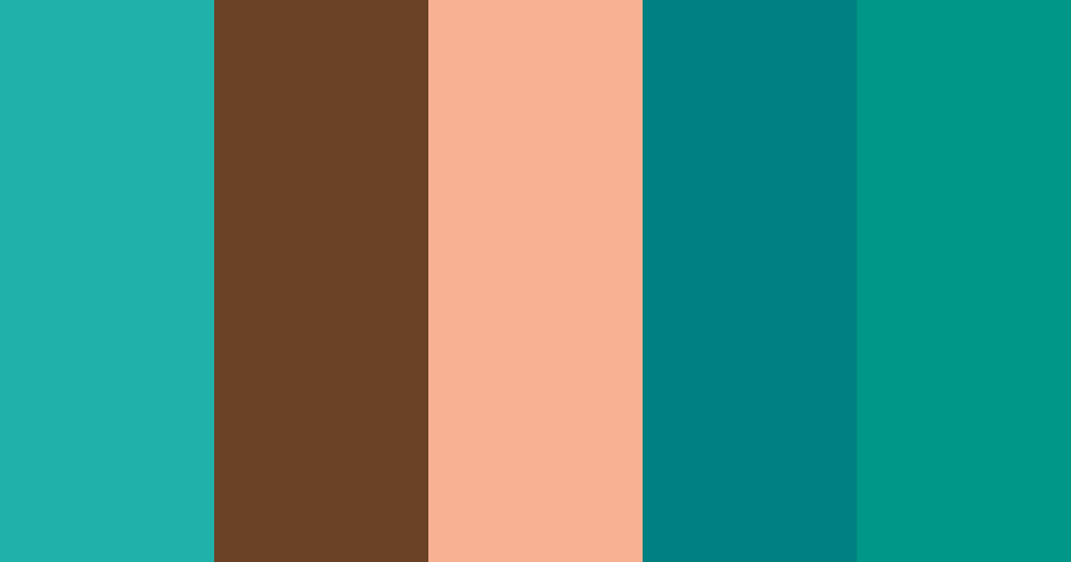 Download teal earthy apricot color palette PNG image (landscape)