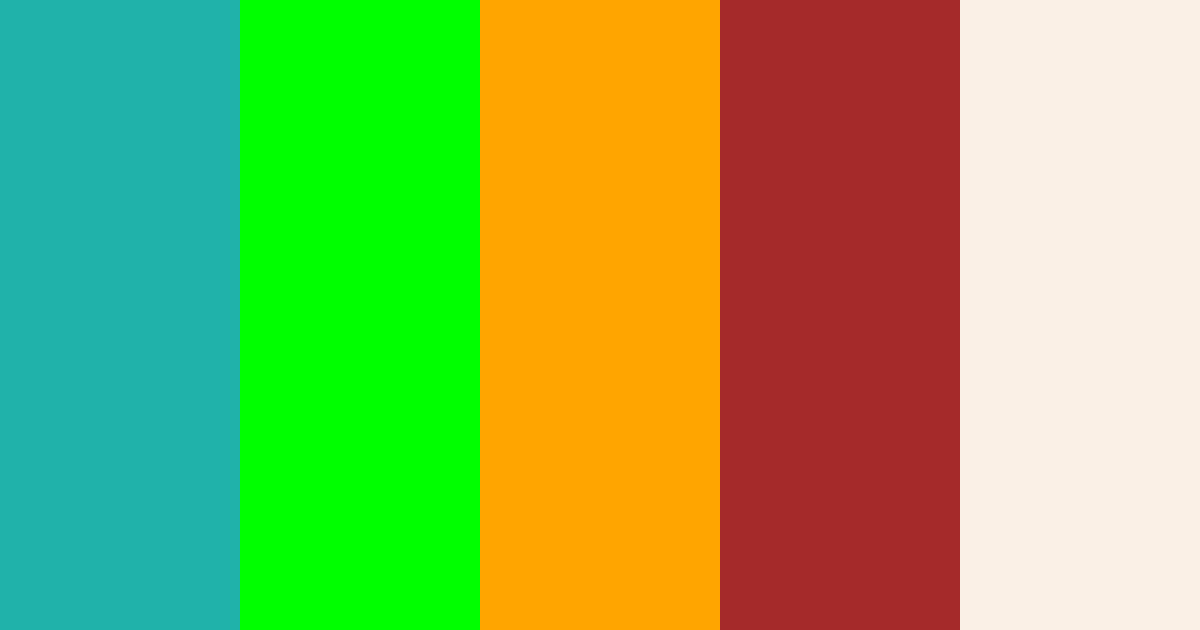 Download verde acqua arcobaleno giallo marrone crema lavanda color palette PNG image (landscape)