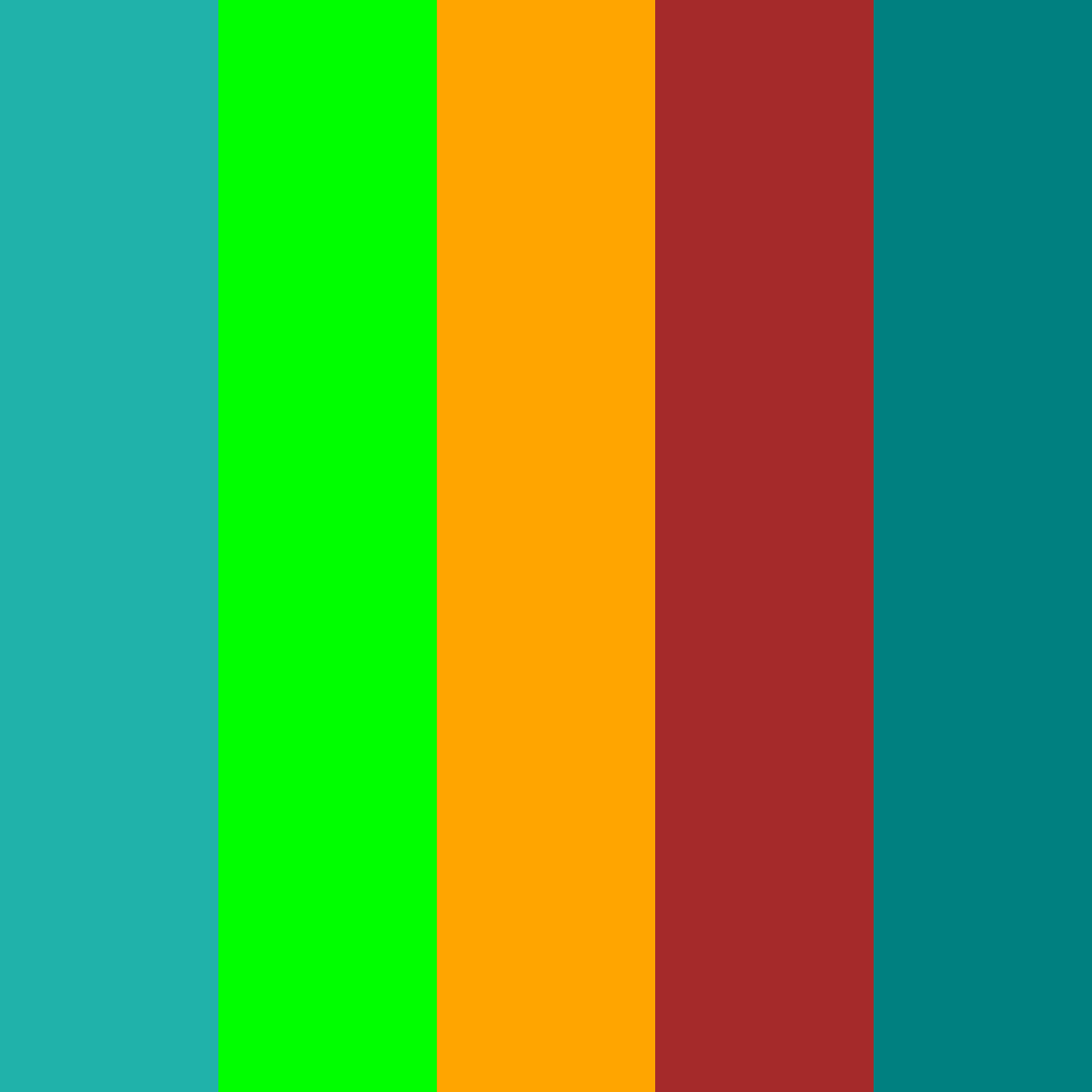 Download verde acqua arcobaleno giallo marrone color palette PNG image (square)