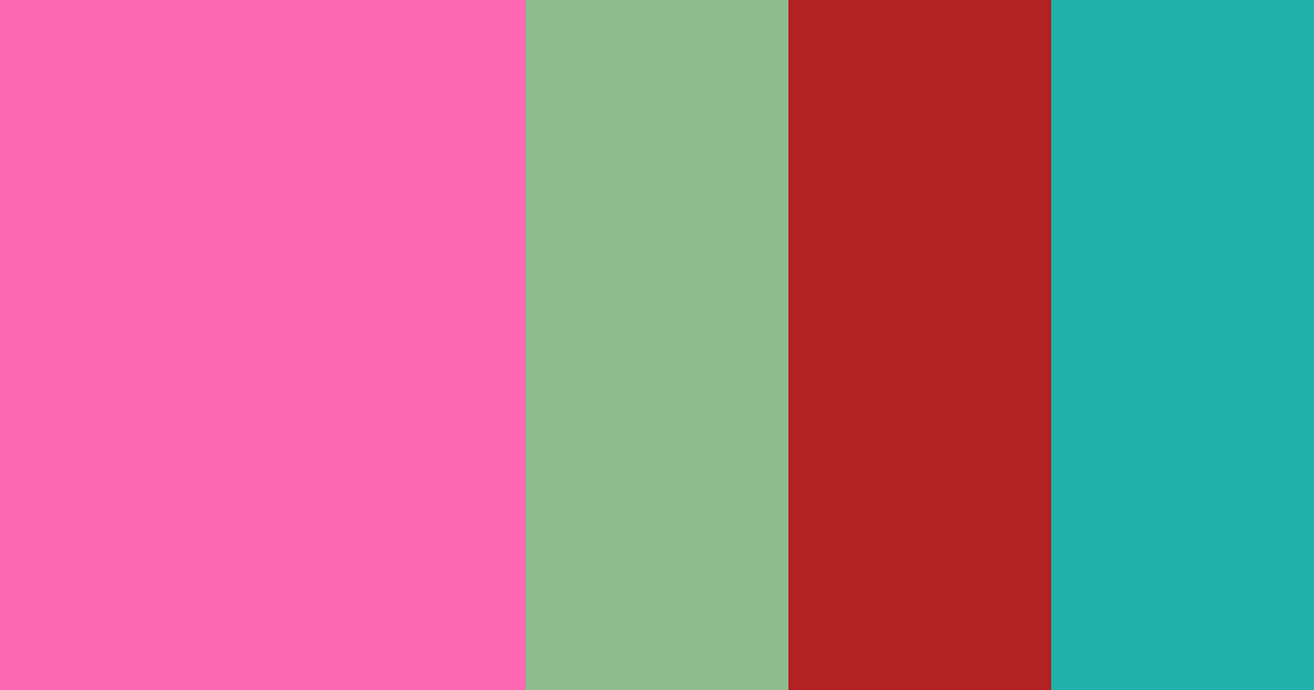 Download vibrant feminine mint red teal color palette PNG image (landscape)