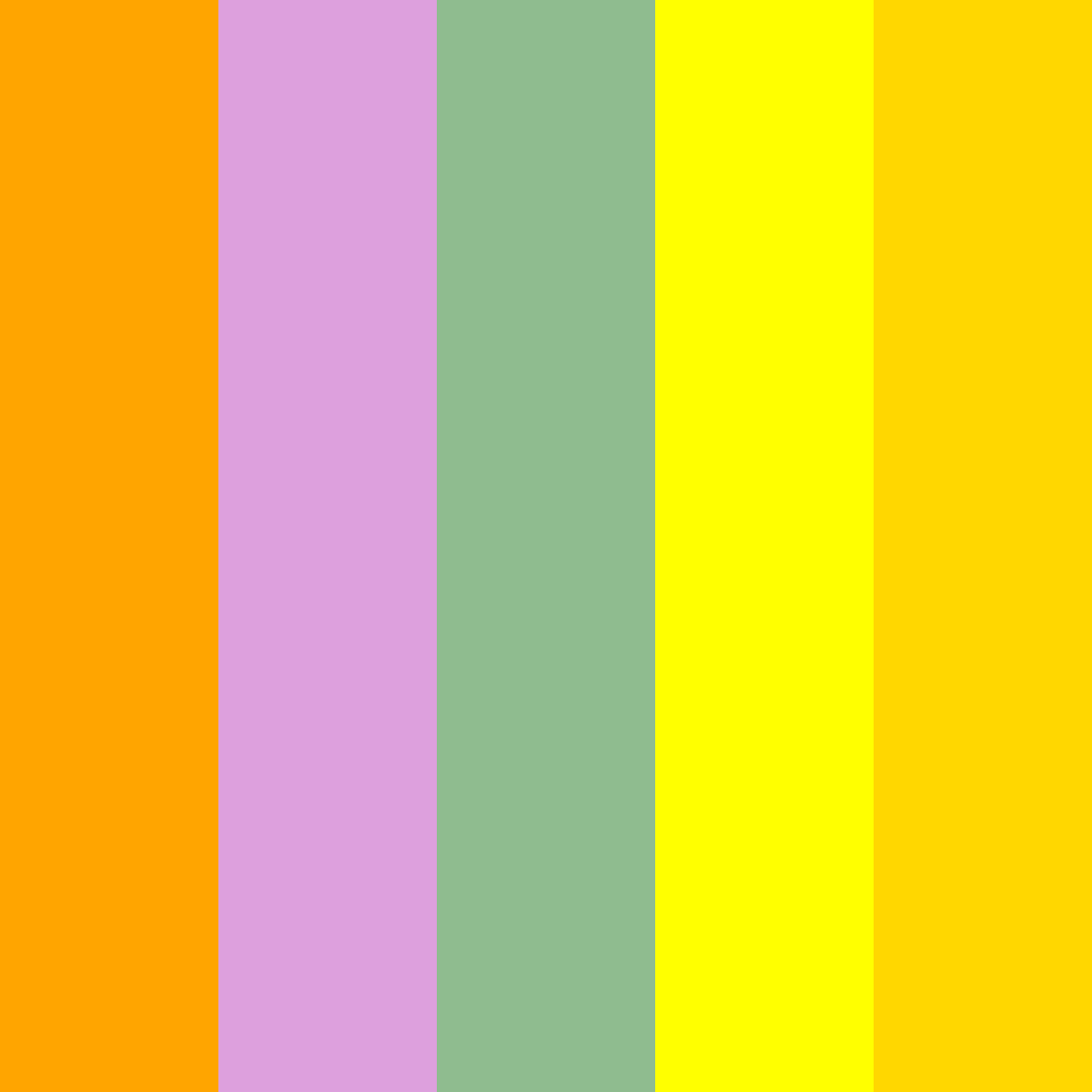 Download yellow lavender mint color palette PNG image (square)