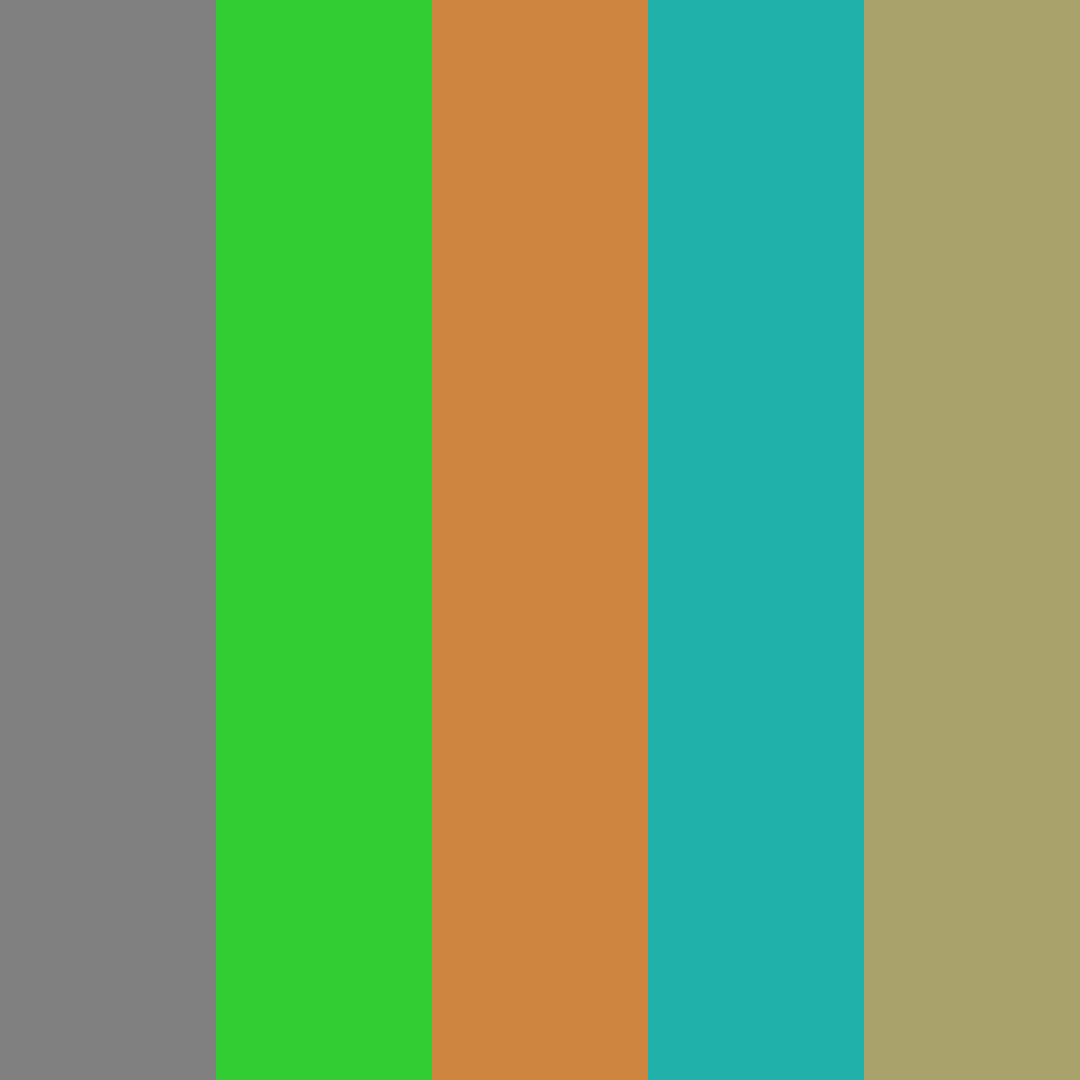 Download zombie green autumn teal sage amber peach vibrant color palette PNG image (square)
